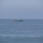 The parachute tow boat waiting for customers